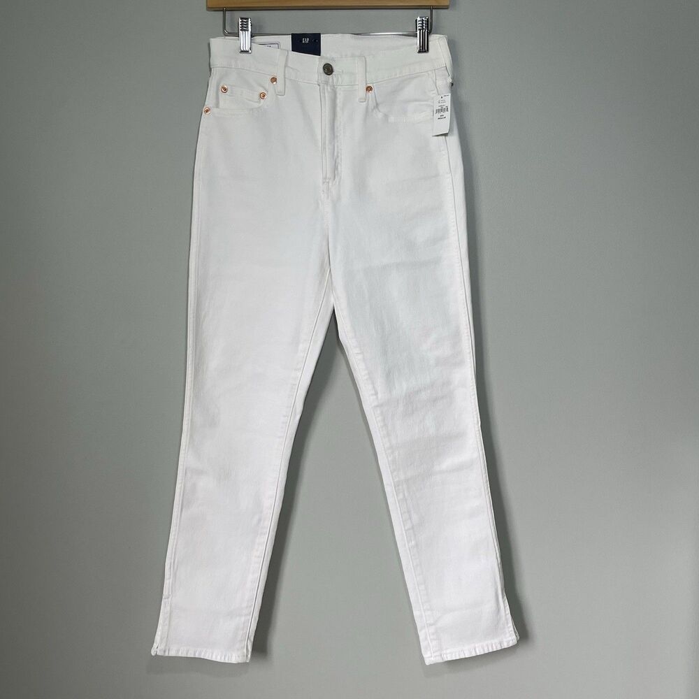 GAP Vintage Slim High Rise Denim Jeans Pants White Cotton Blend Women's Size 6